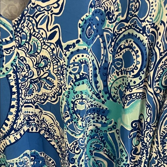 Lilly Pulitzer Ophelia Swing Dress Coastal Blue Legga Octopus Print. XL. - Picture 5 of 8